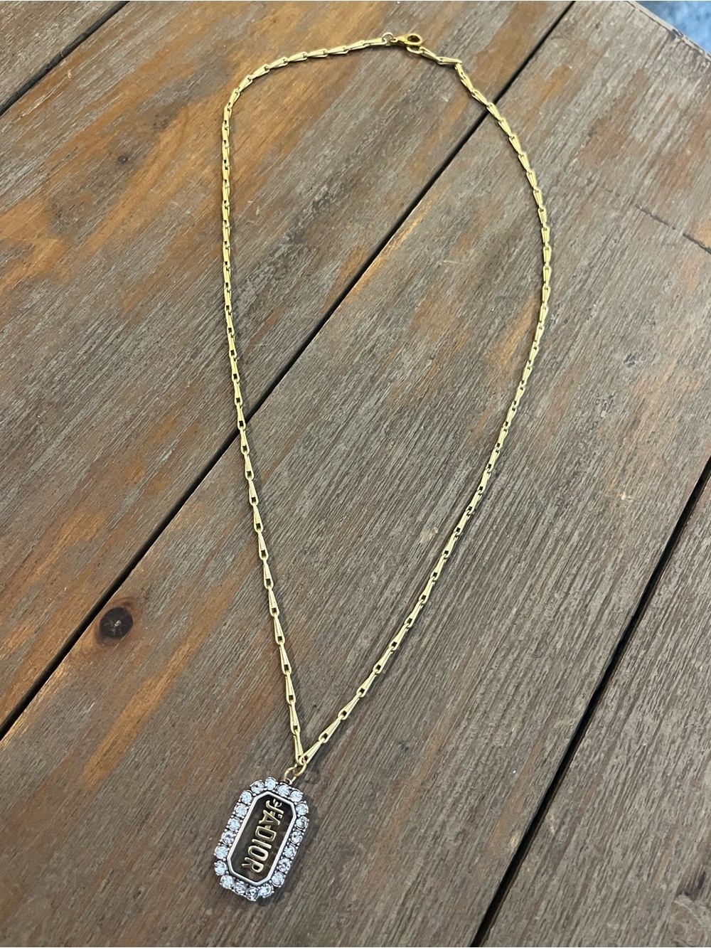 Two Tone Crystal 'J'Adior' Pendant Necklace - Picture 8 of 8